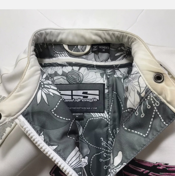 Women's SPEED AND STRENGTH 999 white/pink motorcycle riding jacket w/pads Medium - Picture 9 of 12